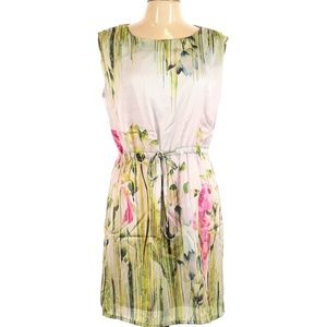 Silky floral print dress